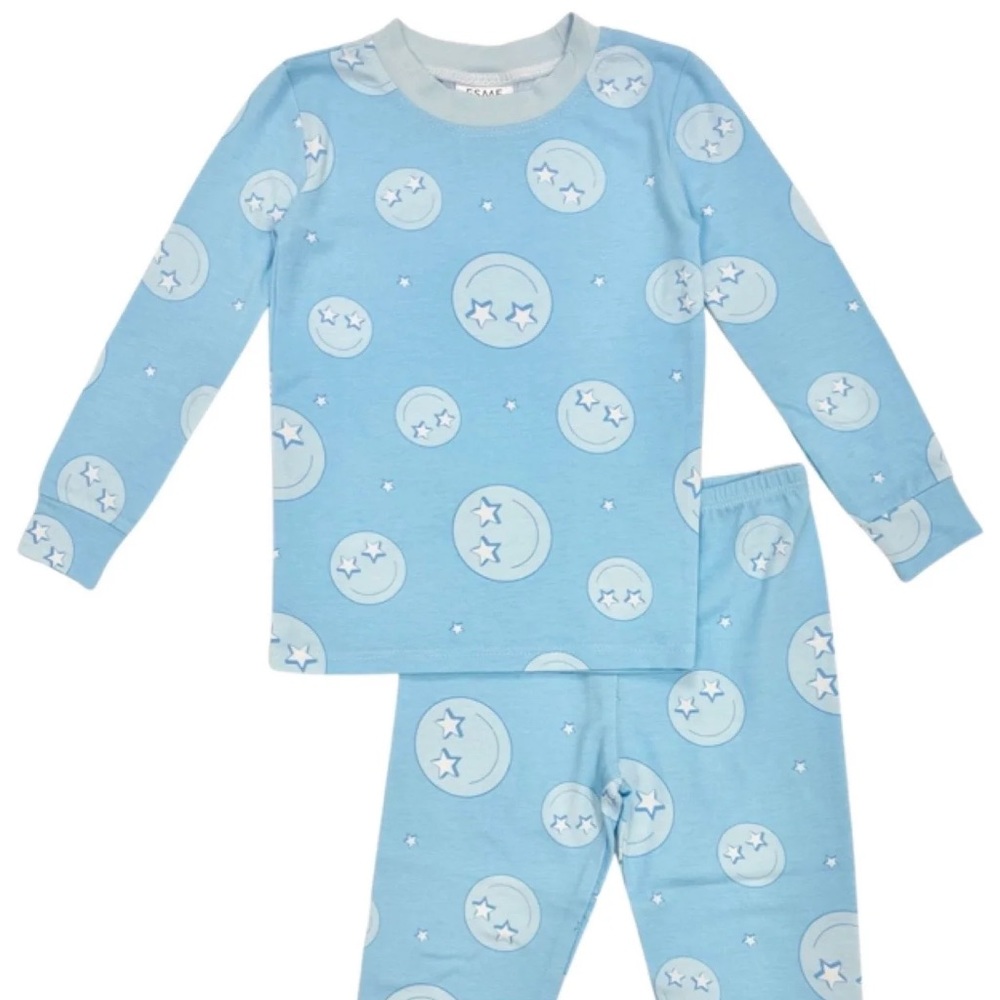 Esme Blue Happy Face Full Length Set 6 Mos